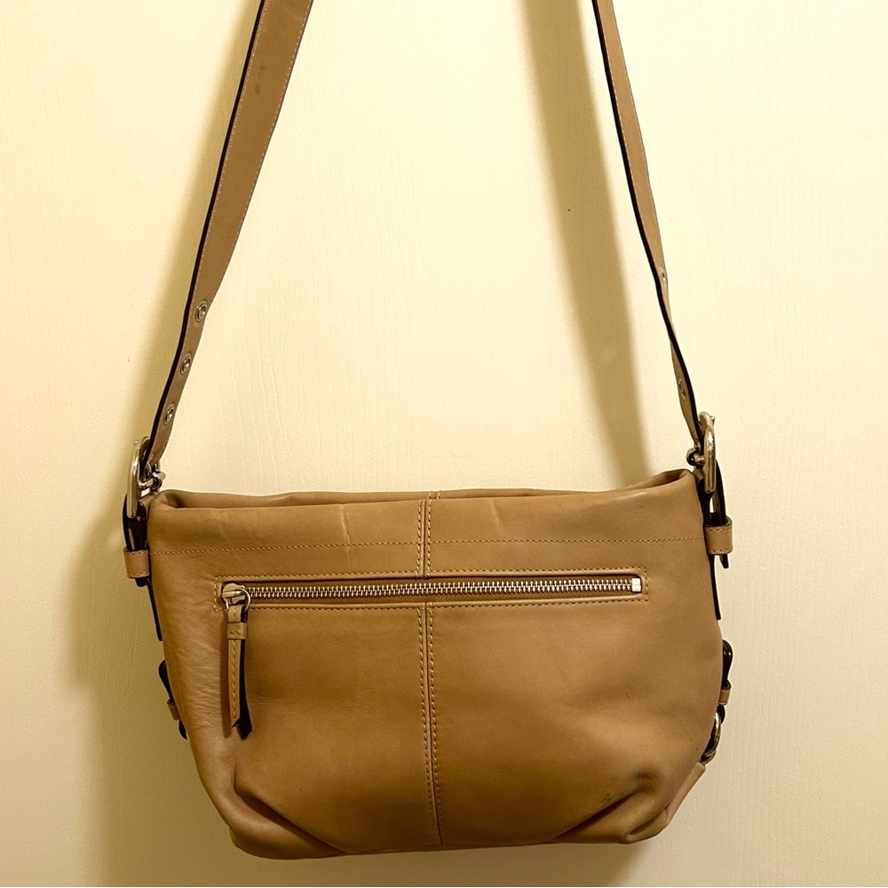 Coach Tan F15065 Leather Crossbody Shoulder Bag Great Condition